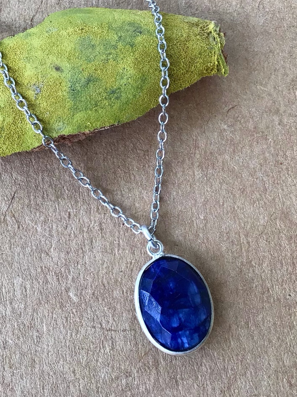 Tanzanite Bezel Sundance Charm silver Necklace